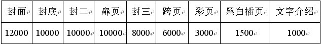 会刊报价